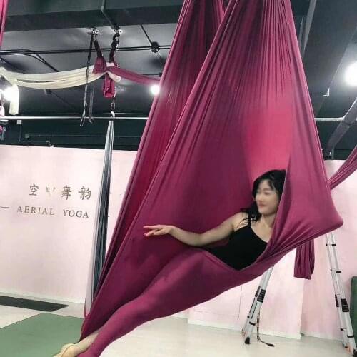 PRIOR FITNESS 4 Meters Fabric Yoga Hammock 100% Nylon Tricot Yoga belt swing Anti Gravity Aerial Silks