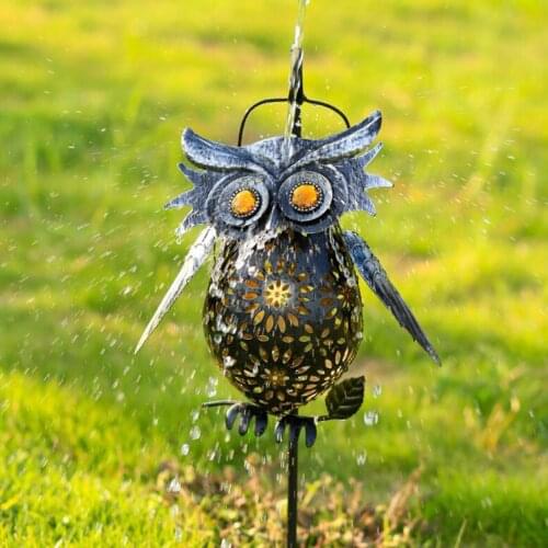 Adorable Solar Owl Lantern Light Metal Decor Art IP65 Garden Landscape Light Lawn Courtyard