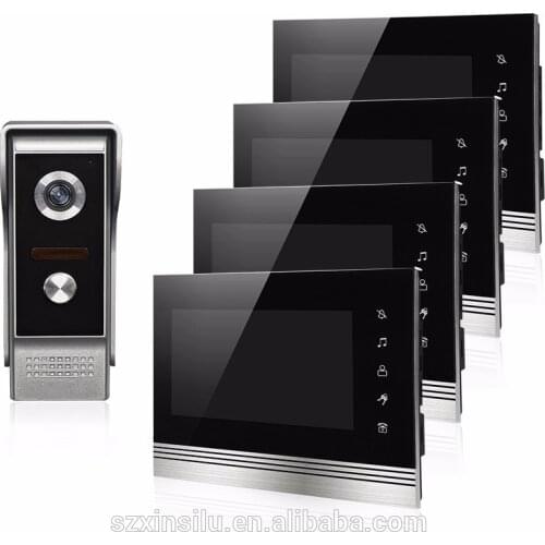 XSL-V70K-M4 7inch Video Intercom Video Door Phone Doorbell 1 Camera 4 Monitors for Home Security System