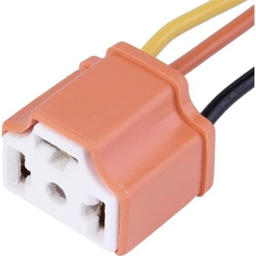 Female Ceramic Headlight Connector Pigtail Plug Adapter Socket H4/9003/HB2 Car Light Wire Socket Adapter 12V Drp Shipping