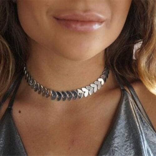 Fashion metal leaves womens chocker necklace jewelry accessories