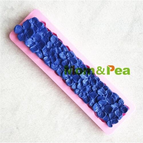 Mom&Pea 0832 Free Shipping Flowers Shaped Silicone Mold Cake Decoration Fondant Cake 3D Mold Food Grade