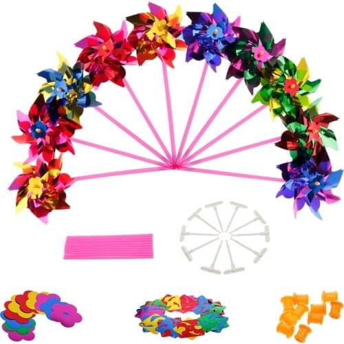 Baby Like Funny 10Pcs Plastic Windmill Pinwheel Wind Spinner Kids Toy Garden Lawn Party Decor