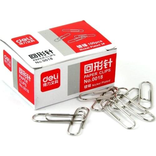 100 pieces / box Stainless steel paper clips Standard 29mm 50mm Thick metal paper clips Senior office supplies stationery