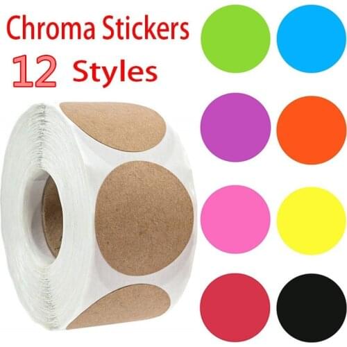 12 colors 500pcs/Roll Chroma Label 1 inch Color-Code Dot Labels Stickers Teacher Supplies Decor scrapbooking stationery stickers