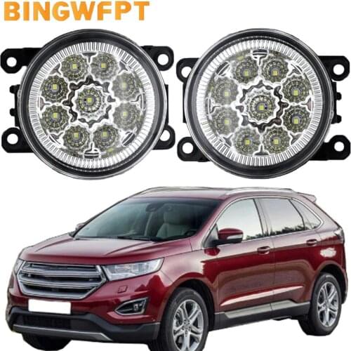 2 Pcs Front bumper LED fog Lights for ford edge 2015-2018 12V fog light headlight