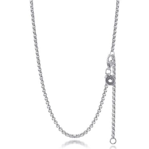 2021 Valentines Day Rolo Chain Necklace Fits Charms 925 Sterling Silver Jewelry Necklace For Woman Elegant Fashion Jewelry