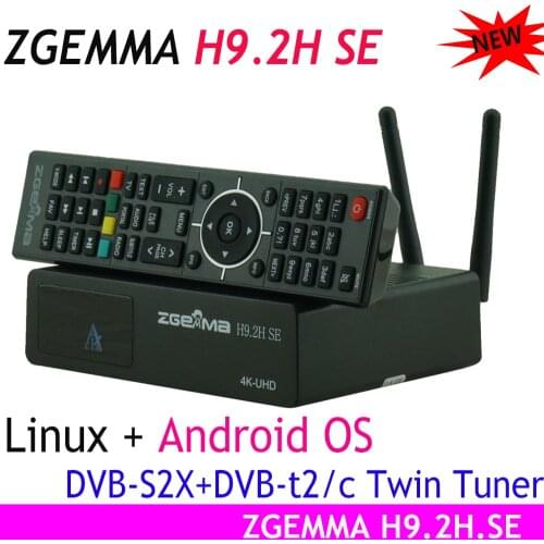 NEW Version ZGEMMA H9.2H Linux OS Enigma2 Digital 4K UHD Satellite Receiver DVB-S2X+DVB-T2/C twin tuner with WiFi Internal