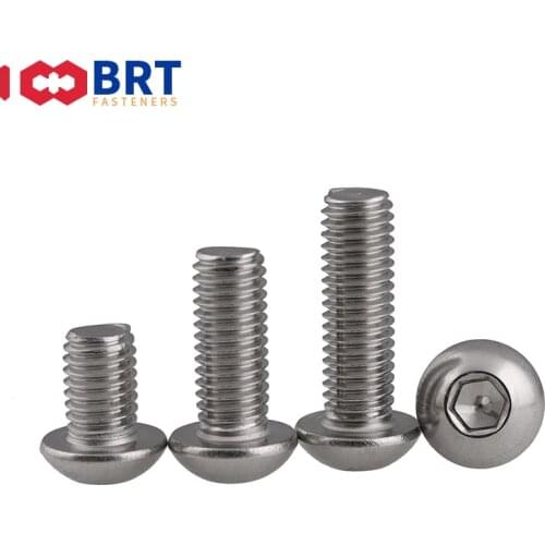5/10pcs M6 M8 M10 304 A2 Stainless Steel ISO7380 Hexagon Hex Socket Head Button Allen Bolt Screw