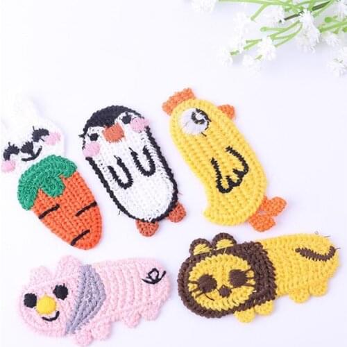 50pcs/lot Cartoon embroidery patches Subsidies iron on patches clothes stickers DIY Children Clothing Sticker Pig Lion