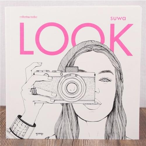 96 Pages 25*25cm Korea LOOK Fashion National Character Customs Adult Kids Graffiti Coloring Book Decompression Painting Drawing