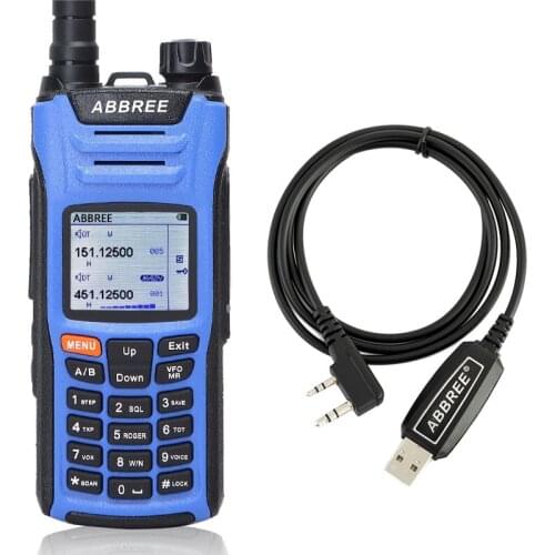 Abbree AR-F6 With USB Cable 6 Bands Dual 999CH Multi-functional VOX DTMF SOS Scanning LCD Color Display Protable Radio