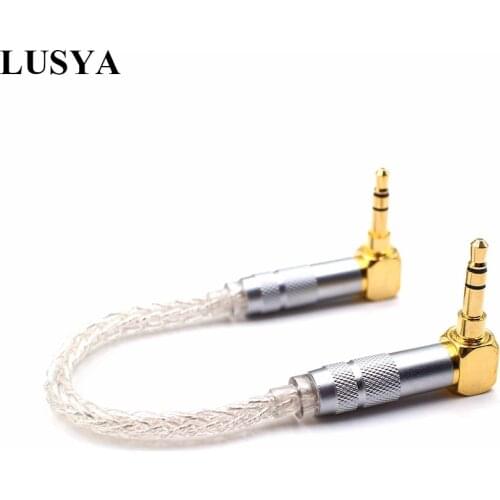 Lusya 8-core 5N sterling silver Audio Cable 3.5 mm to 3.5mm Aux Cable Male to Male Car Aux Cord HiFi Headphones Amp T0748