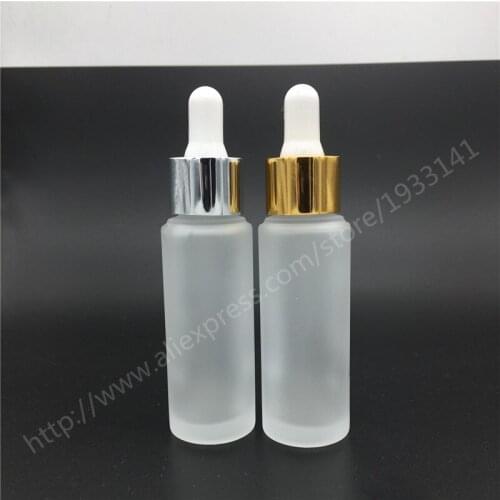 Free Shipping 200 x 30ml Cylinder Frost Glass Dropper Bottle 1oz cylinderical Glass Essential Oil Container With Dropper