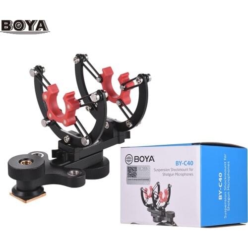 BOYA BY-C40 Microphone Shock Mount Suspension Shockmount for Rode NTG1 2 3 4 4+ Sennheiser MKE 600 416 Shotgun Mic Accessories