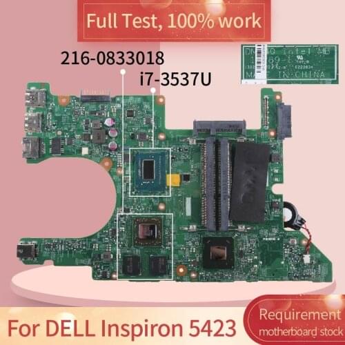 For DELL Inspiron 5423 11289-1 0FJ7H9 SR0XG I7-3537U 216-0833018 DDR3 Notebook motherboard Mainboard full test 100% work