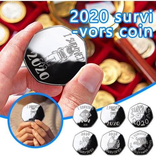 Double-Sided 'I Survived 2020' Commemorative Coin Remember This 2020 Year Souvenir Commemorate Collector Coin Gifts Monedas FN60