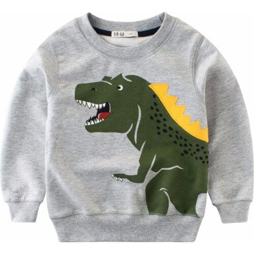 Boy girl brand T shirt spring Long sleeve Bottoming shirt 100% Cotton Dinosaur Animal car top tee baby sweatshirt kids clothing