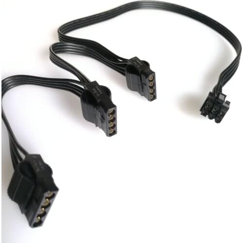 6Pin To DVD Fan HDD 3 Port Molex 4Pin D Male Power Socket Cable For CORSAIR ATX PSU RM1000X RM750X 850X RMX Series Power Module