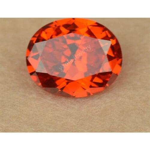Hot Sale Products 2*3~15*20mm Dark Orange Red Lab Created Loose Zircon Stones Oval Shape CZ Gems For Jewelry DIY
