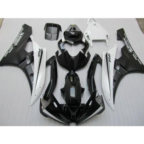 Injection molding hot sale fairing kit for Yamaha YZF R6 06 07 classical white black fairings set YZFR6 2006 2007 FS14