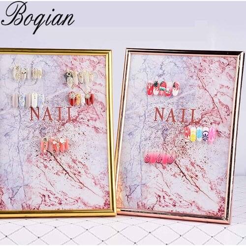 BQAN Nail Color Card Marble Style Magnet Adsorption Card Display Board Detachable False Nails For Nail Gel Polish Display Book