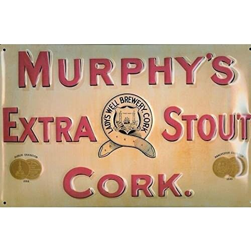 Metal Wall Sign Murphys Extra Stout Cork Home Bedroom Interior Wall Decoration Old-fashioned Retro Square Metal Sign 8X12 Inch