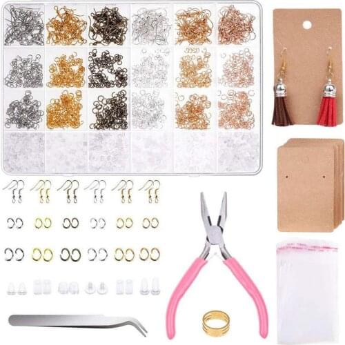 2103Pcs Earring Jewelry Making Supplies Kit, Earrings Hooks and Cards, Fish Hook, Jewelry Plier, Earring Backs and Jump Ring