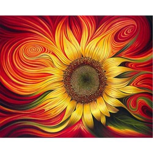 DIY Digital Painting By Numbers Package Abstract sunflower oil painting mural Kits Coloring Wall Art Picture Gift frameless