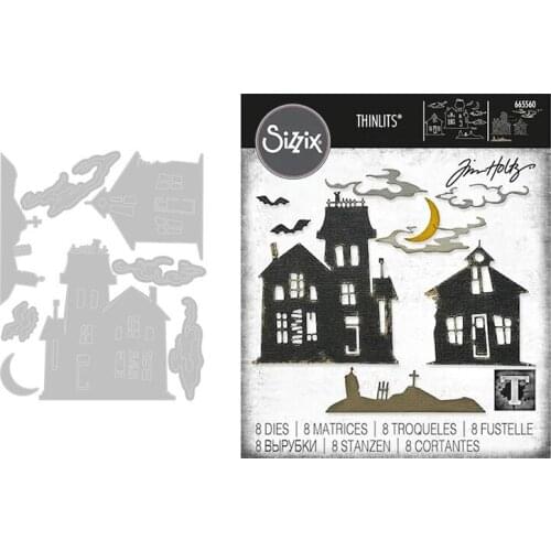 New 2021 Halloween Ghost Town Metal Cutting Die Scrapbook Diary Decoration Stencil Embossing Template DIY Greeting Card Handmade