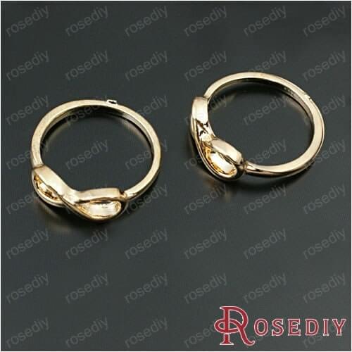 Wholesale Inner Diameter 17mm Rose Gold color Bow Alloy Rings Diy Jewelry Findings Accessories 10 Pieces(JM6431)