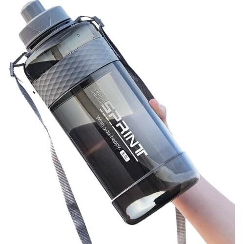 Portable Plastic Water Bottle Large Capacity Outdoor Water Bottle Summer Sports Camping Drinking With Straw Anti-fall Big Bottle