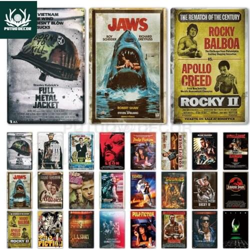 Putuo Decor Classic Movie Metal Sign Metal Poster Tin Sign Plaque Metal Vintage Wall Decor for Bar Pub Club Man Cave Metal Signs