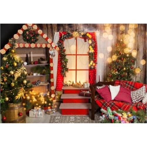 Christmas No-wrinkle Fabric Backdrop Washable Photo Studio Background Screen Photographic Background Cloth Party Wall Decor