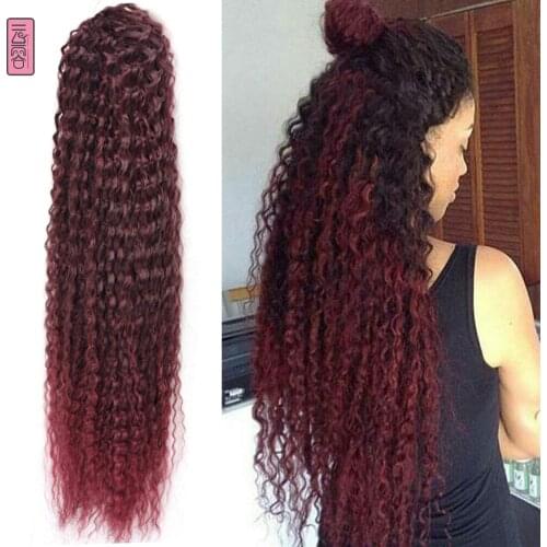 Synthetic Yaki Brazilian Braiding Curly Crochet Hair Marly Braids Afro Kinky Curly Bundle Deep Water Wave YunRong