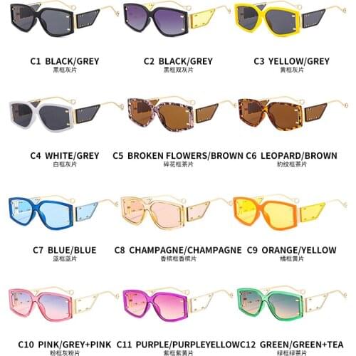 Fashion new punk FT style ins small window rivet sunglasses personality catwalk net celebrity trend sunglasses 2817