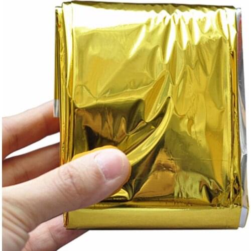 Outdoor Water Proof Emergency Survival Rescue Blanket Foil Thermal Space First Aid Sliver Rescue Curtain Military Blanket Tool