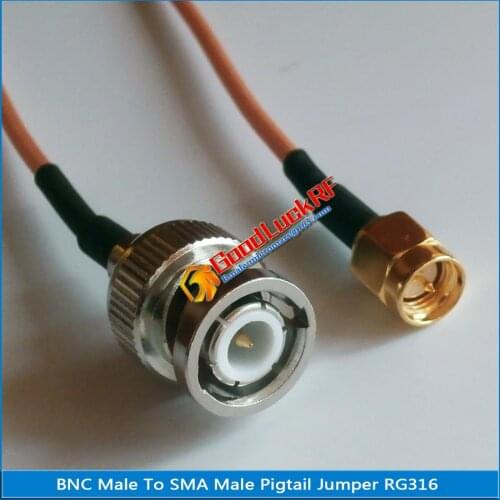 High-quality BNC Male To SMA Male Plug RF Connector RG316 Pigtail Jumper Cable Low Loss