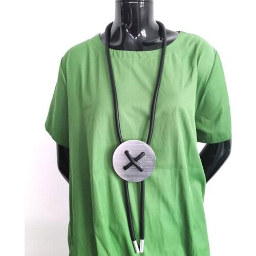 YD&YDBZ New Handmade Rubber Jewelry Women Long Pendant Necklace Aluminum Sheet Accessories Designer Strange Necklace Wholesale