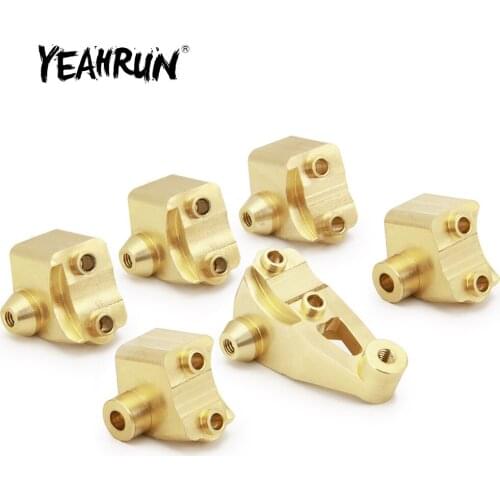 YEAHRUN CNC Heavy Duty Brass Front Rear Axle Lower Shock Mount for Traxxas TRX-6 1/10 RC Crawler