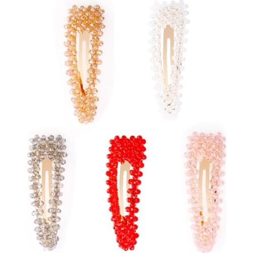 Hair Clips & Pins Pink Red White Golden Silver Plated Beads Hair Accessories Headwear for Women & Children