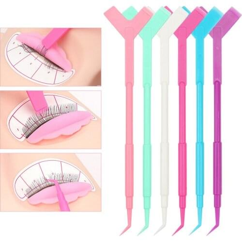 10Pcs 2 Ways Eyelash Perming Stick Lashes Extension Y Shape Comb Brush Makeup Lash Lifting Curler Applicator Plastic Beauty Tool