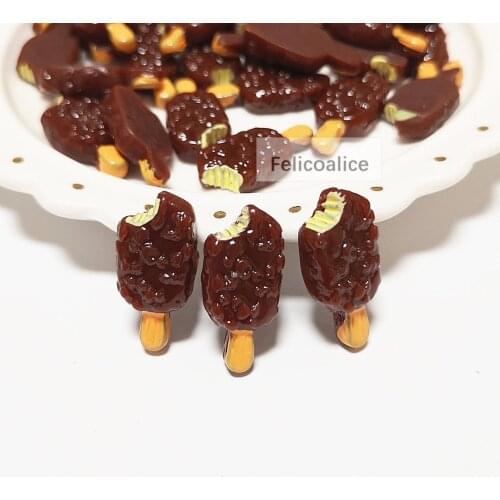 10pcs Simulated Chocolate Ice Cream Popsicle Polymer Slime Toy For Children Charms Modeling Clay DIY Accessories Kids Plasticine