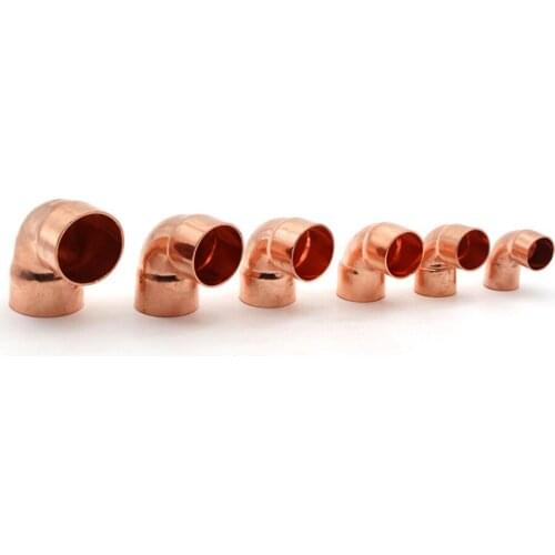 28.6 32 35 38 42mm ID 99.9% Copper End Feed Solder 90 Degree Elbow Plumbing Fitting Coupler For Air Condition