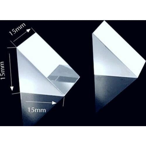 3pcs 15*15mm K9 Optical Glass Right Angle Mirror Reflecting Triangular Prism
