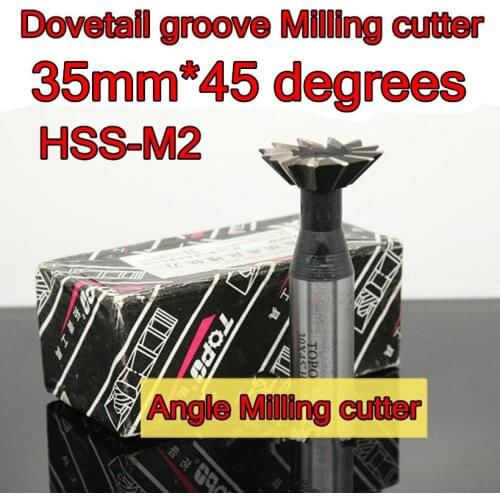 35mm*16mm Petiole*45 degrees 8 mm thickness HSS Dovetail Groove Milling cutter Angle Milling cutter Free shipping
