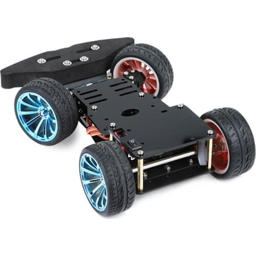 4WD Smart Steering Robot Car Chassis S3003 Metal Servo Bearing Kit for Arduino Metal Gear Motor 25MM Robot Platform DIY Kit