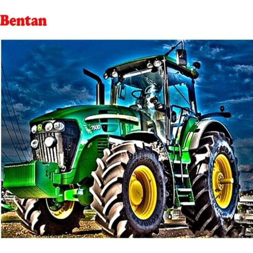 Full Drill Square Tractor farm landscape Diamond Embroidery 5D DIY Diamond Painting Cross Stitch Diamond Mosaic Home decoration