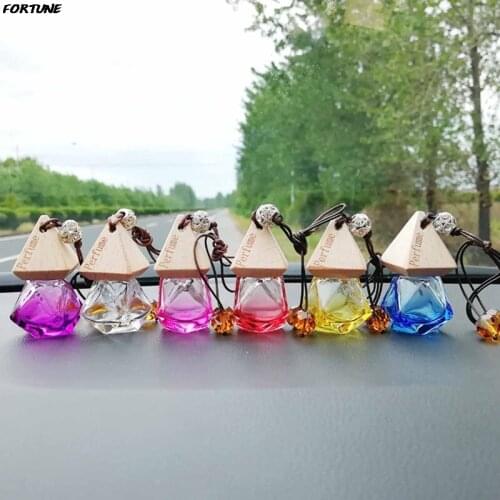 Car Hanging Perfume Glass Empty Bottle Aromatherapy Decor Multipurpose Perfume Oil For Auto Interior Accessories