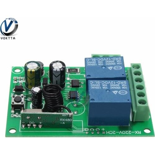 Wireless Relay 315MHz 10A AC 220V 2 Channel RF Timer Delay Relay Remote Control Switch Receiver for Smart Intelligent Home